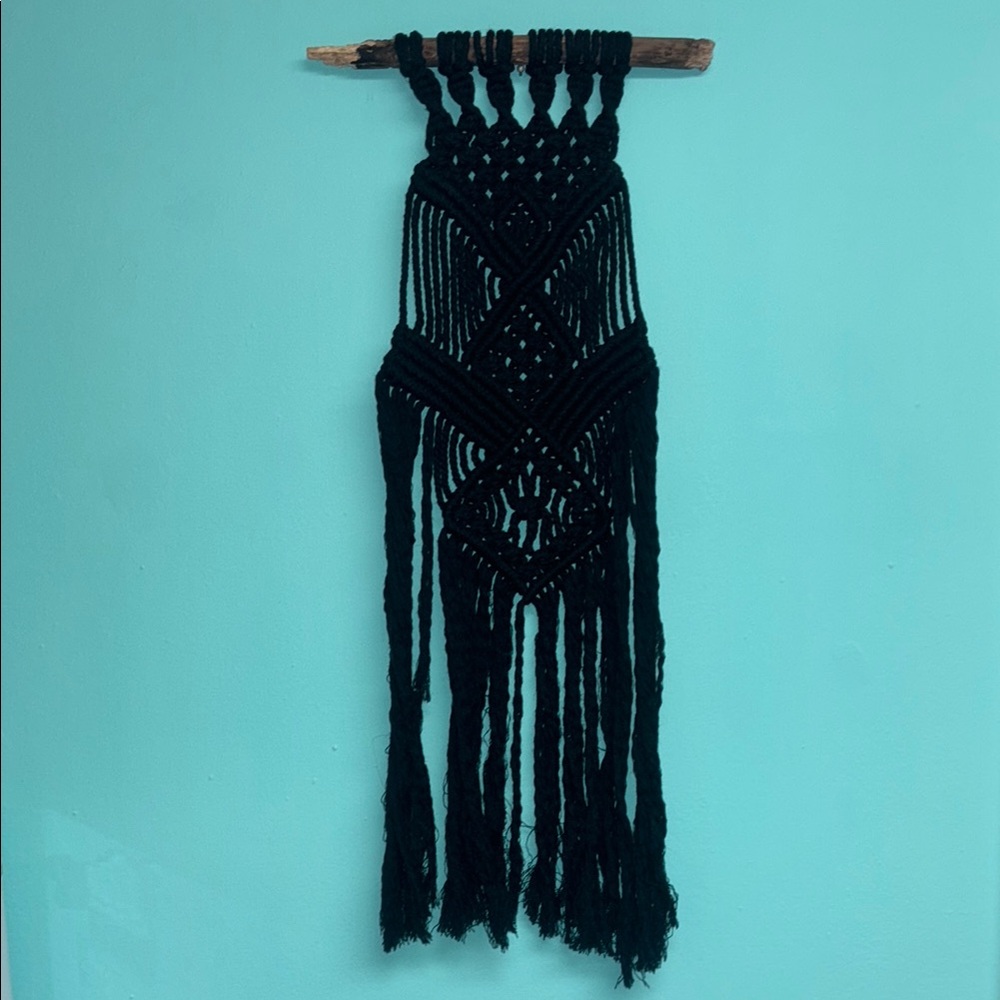 Black Macramé Wall Hanging